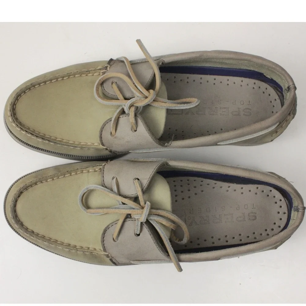 Sperry Top-Sider Authentic Original Taupe Nubuck Boat Shoes Men's Size 10M